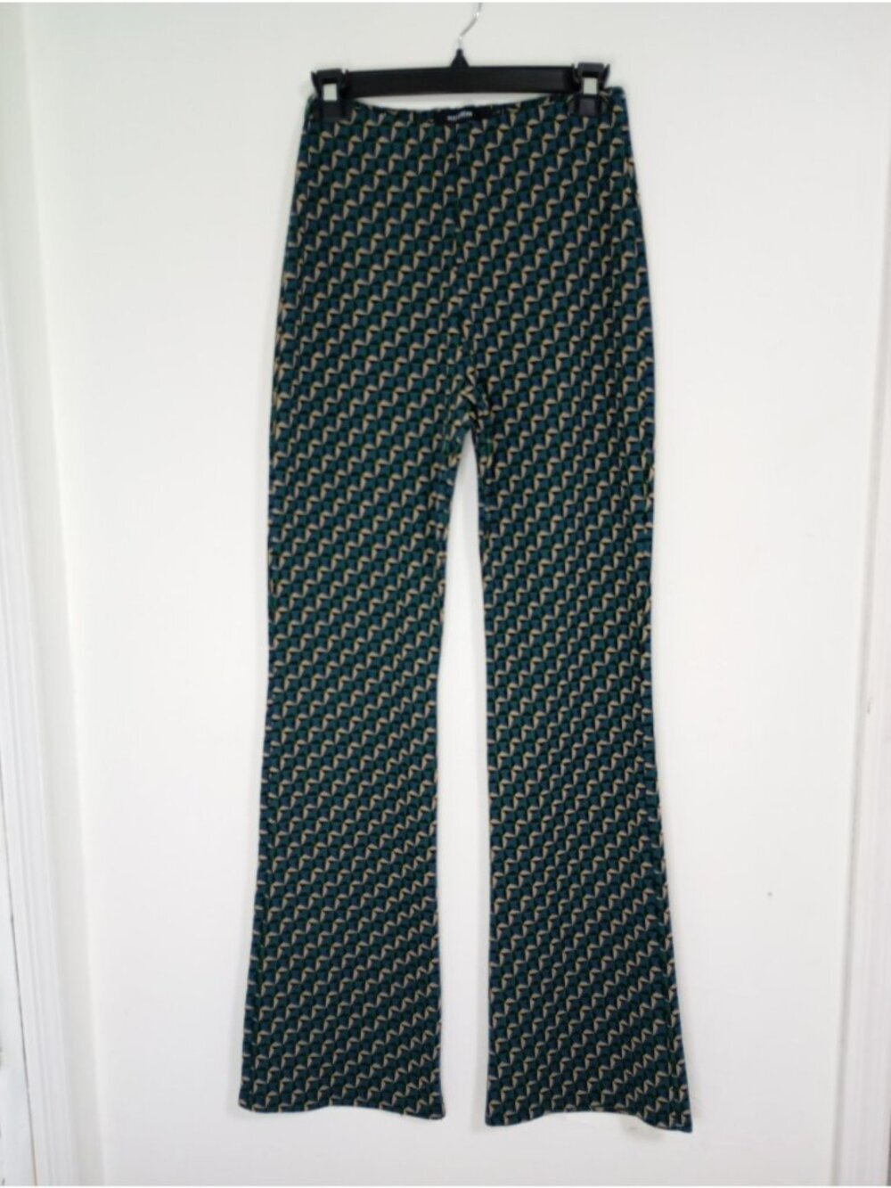 Pull&Bear Womens Geometric Print Flared Pants Size M Flared